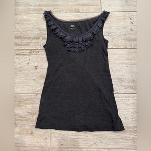 Ruffled Gray Tank Top